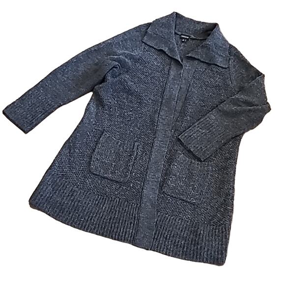 TORRID Gorgous Grey Long Duster Sweater Acrylic Wool Blend Size 18/20 - Picture 2 of 9